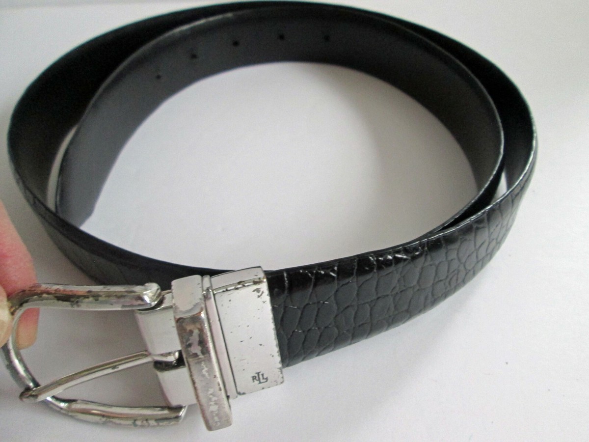 Ralph Lauren Reversible Buckle Medium 34-38 Black Leather 