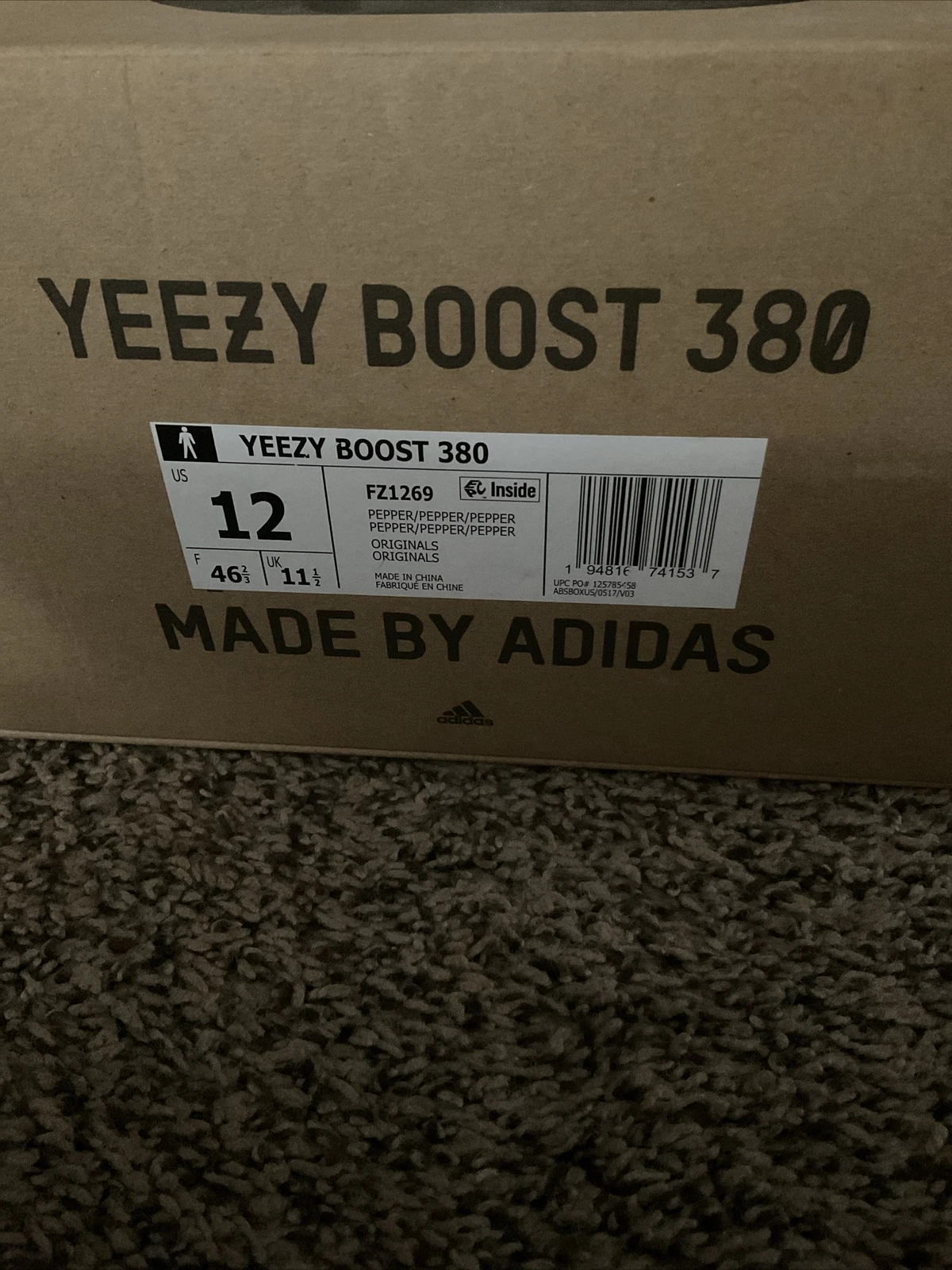 Yeezy Boost 380 pepe taglia 12