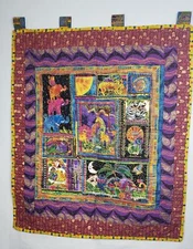 Wall Hanger Purple Small Size Quilt 31 X 32