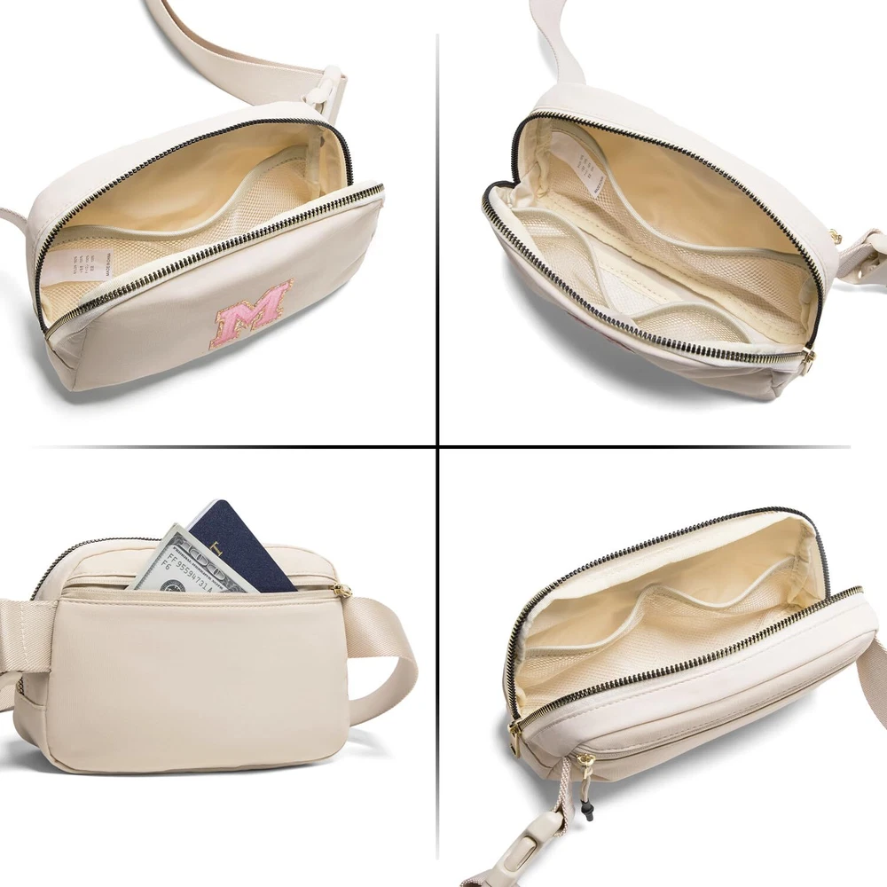 Belt Bag Fanny Pack Crossbody Bags with Initial Letter Patch Cute Stuff Birth...