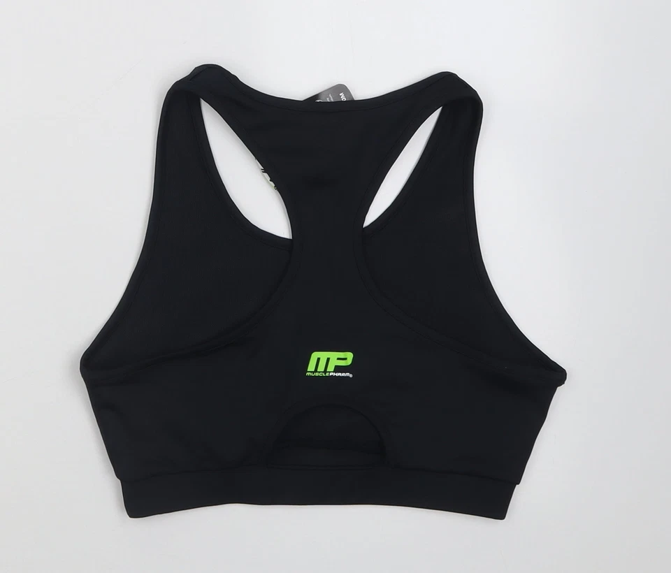 MusclePharm Womens Black Polyester Blend Cropped Tank Size M Scoop Neck - image 2 of 4