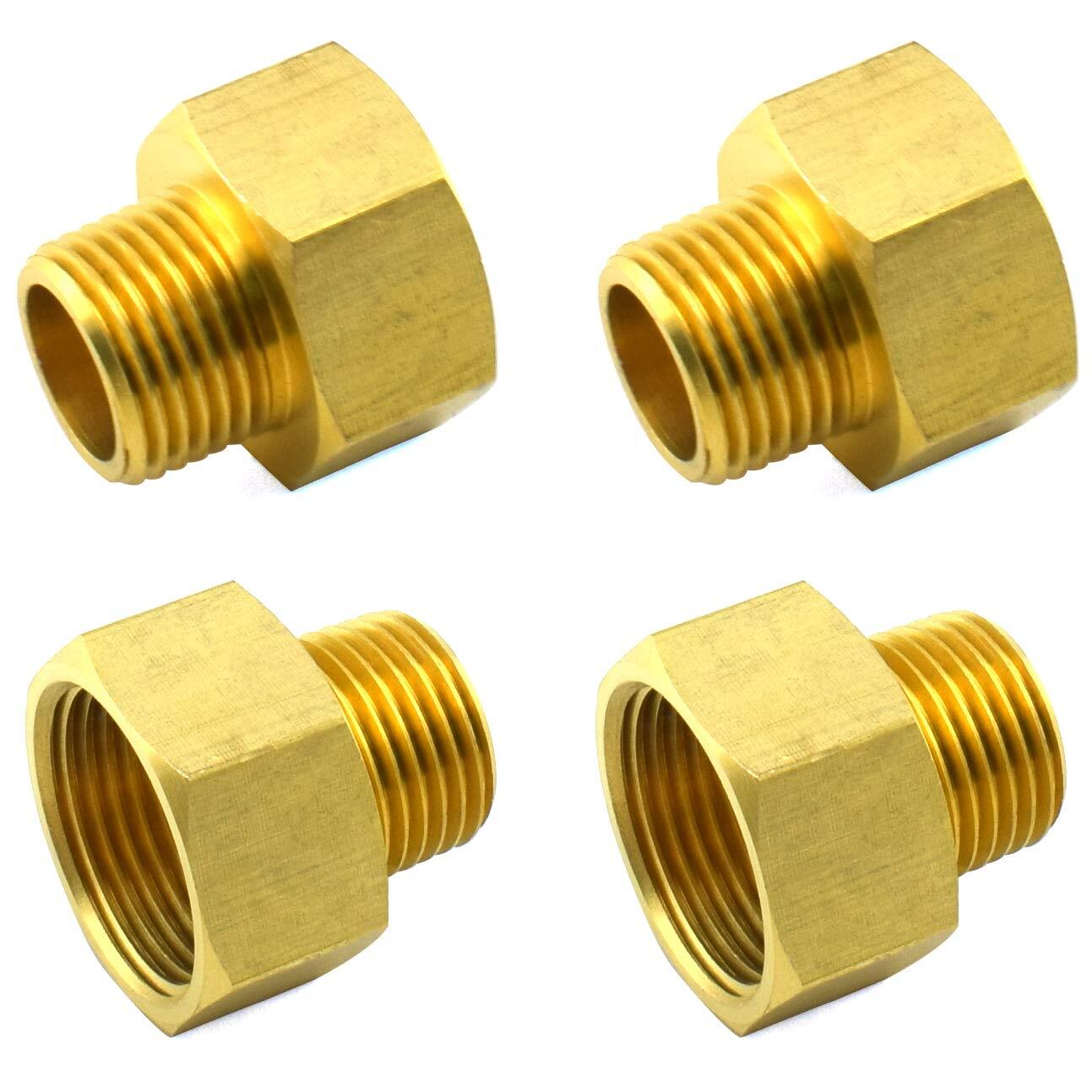 Tech 4-Pack Brass Pipe Fitting 1/2" NPT Male to 3/4" NPT Female Reducer Adapter
