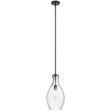 KICHLER Everly 18 in. 1-Light Black Transitional Shaded Kitchen Pendant Hanging