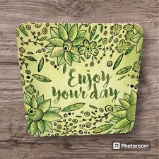 5x5 Inches Happy Birthday Greeting Card Enjoy Your Day Flowers