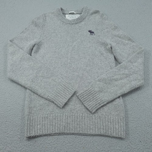 Abercrombie & Fitch Sweater Boys Extra Large Gray Pullover Wool Blend Casual - Picture 2 of 9