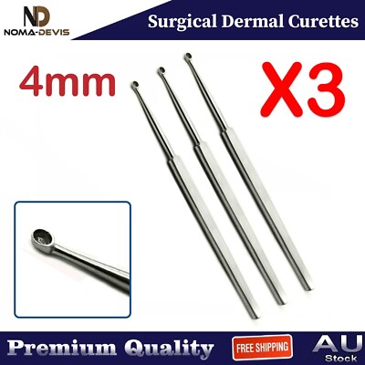 MedicaI Skin Treatment Dermal Curettes 4mm Surgical Basic Podiatry Nail Elevator