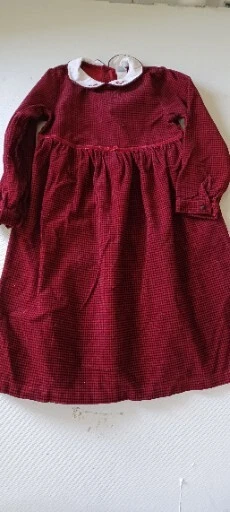 Little Me Dress Baby Girls Size 6 Red Black  Flowers Long Sleeves Christmas  - Image 2 of 4