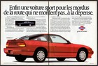 1989 NISSAN 240SX Fastback Vintage Original 2 page Print AD Red sport car photo