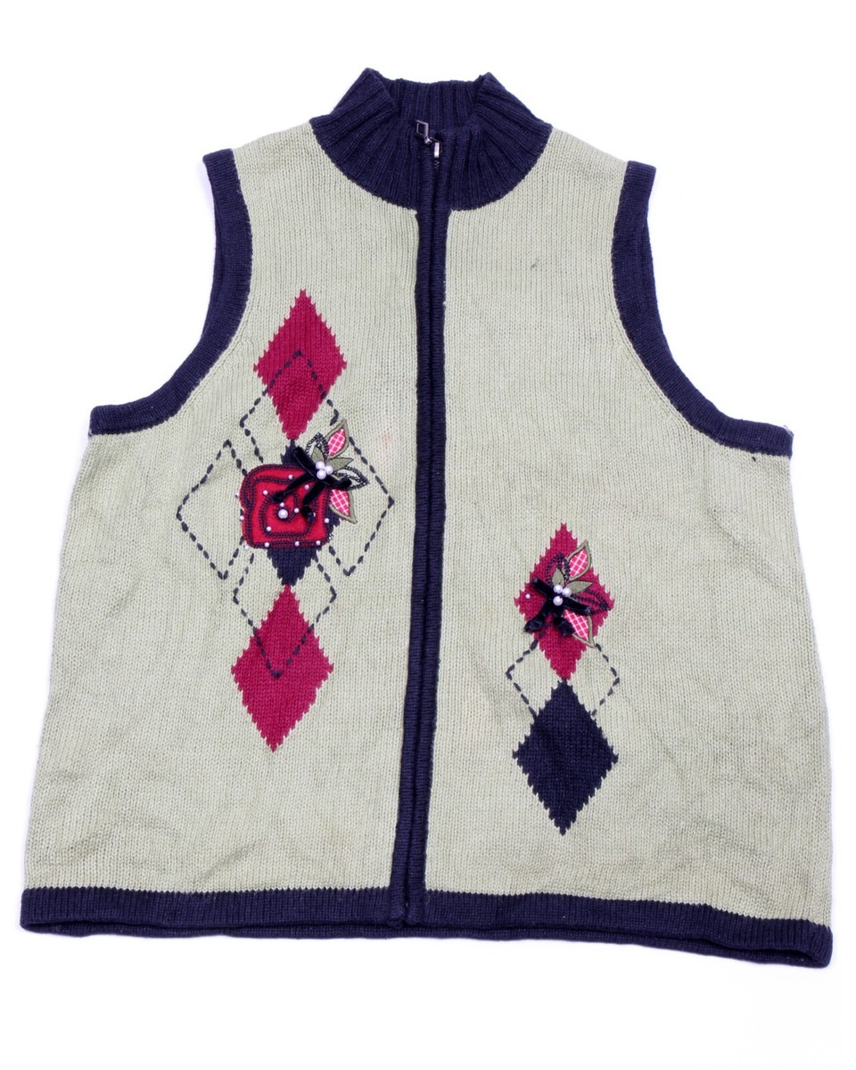 Vintage UGLY Christmas Sweater Vest LADIES SMALL