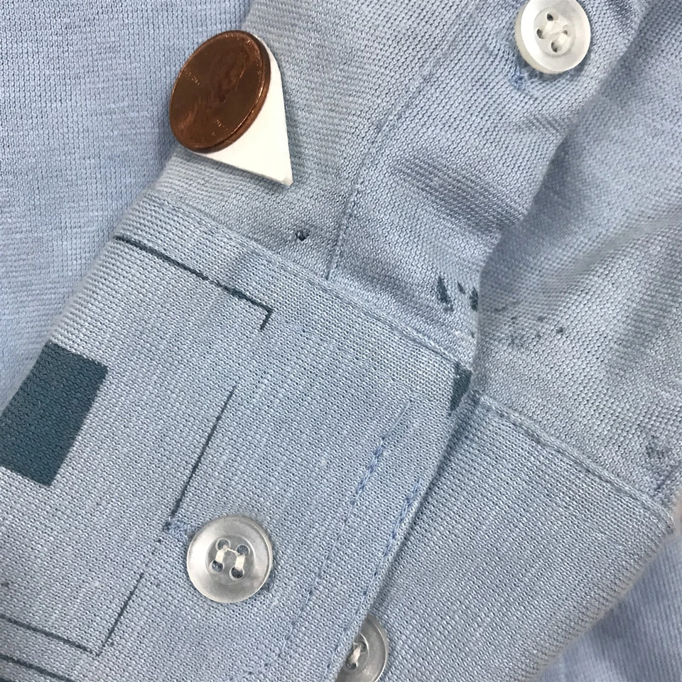 Givenchy For Chesa Shirt Mens Medium Small Button Up Long Sleeve Blue Geometric - Image 4 of 4