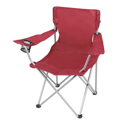 Basic Quad Folding Camp Chair with Cup Holder, Red, Adult - Picture 2 of 12