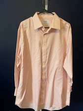 Charles Tyrwhitt men  s classic fit Shirt Non Iron Pink Gingham size 171/2-34
