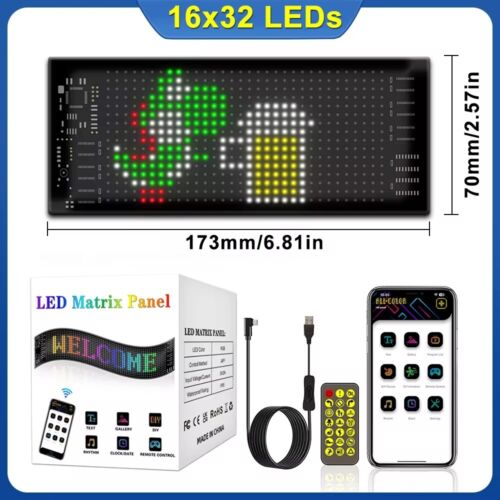 Car LED Sign LED Matrix Pixel Panel DIY Programmable Flexible LED Display - Picture 14 of 17