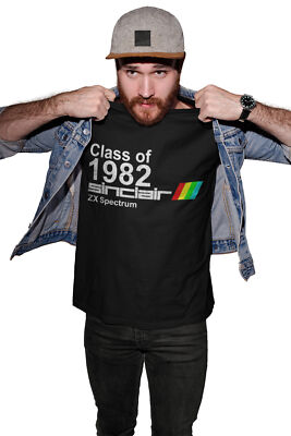 Mens  80s Computer T-Shirt Class Of 1982 Sinclair ZX SPECTRUM 48k Premium Gift