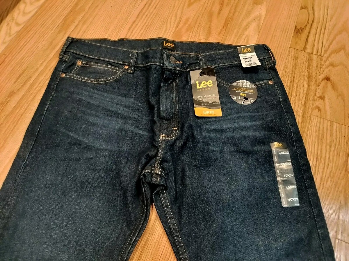 Lee Slim Fit Straight Leg Blue Men's Jeans ROAD RASH color