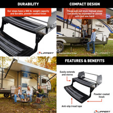 BEST RV Double Step Step Two Anti-Slip Steps Camper Travel Trailer Motorhome 24"