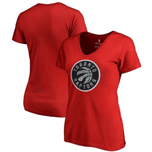 Toronto-Raptors-Fanatics-Branded-Women-039-s-Static-Logo-V-Neck-T-Shirt-Red