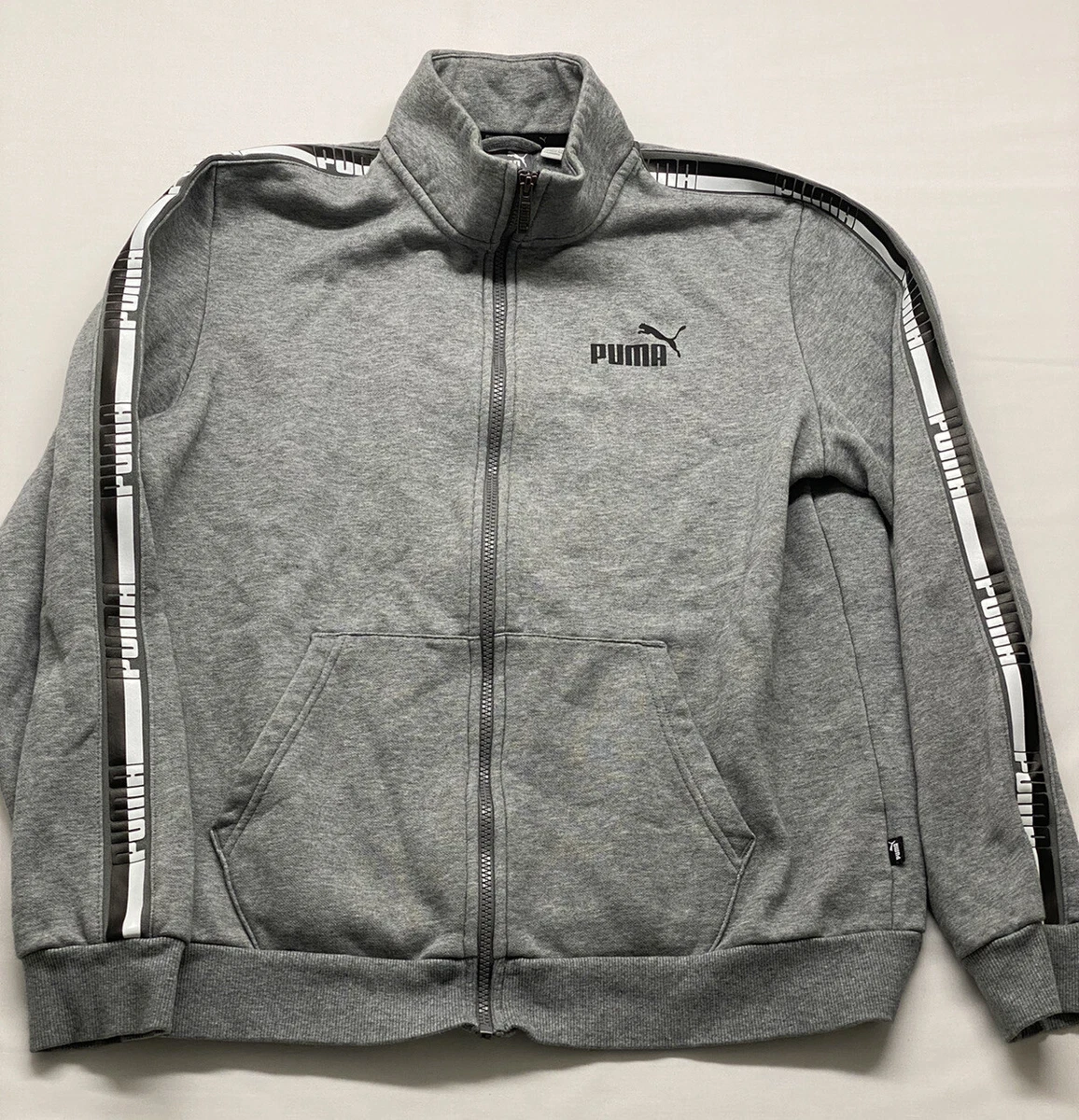 Puma Jacket Mens Medium Full Zip Gray