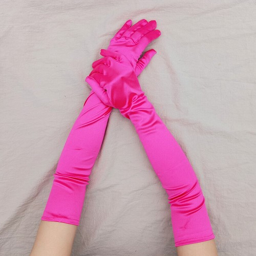 Women's Opera Wedding Bridal Evening Party Prom Costume Gloves Satin Long Gloves - Picture 39 of 51