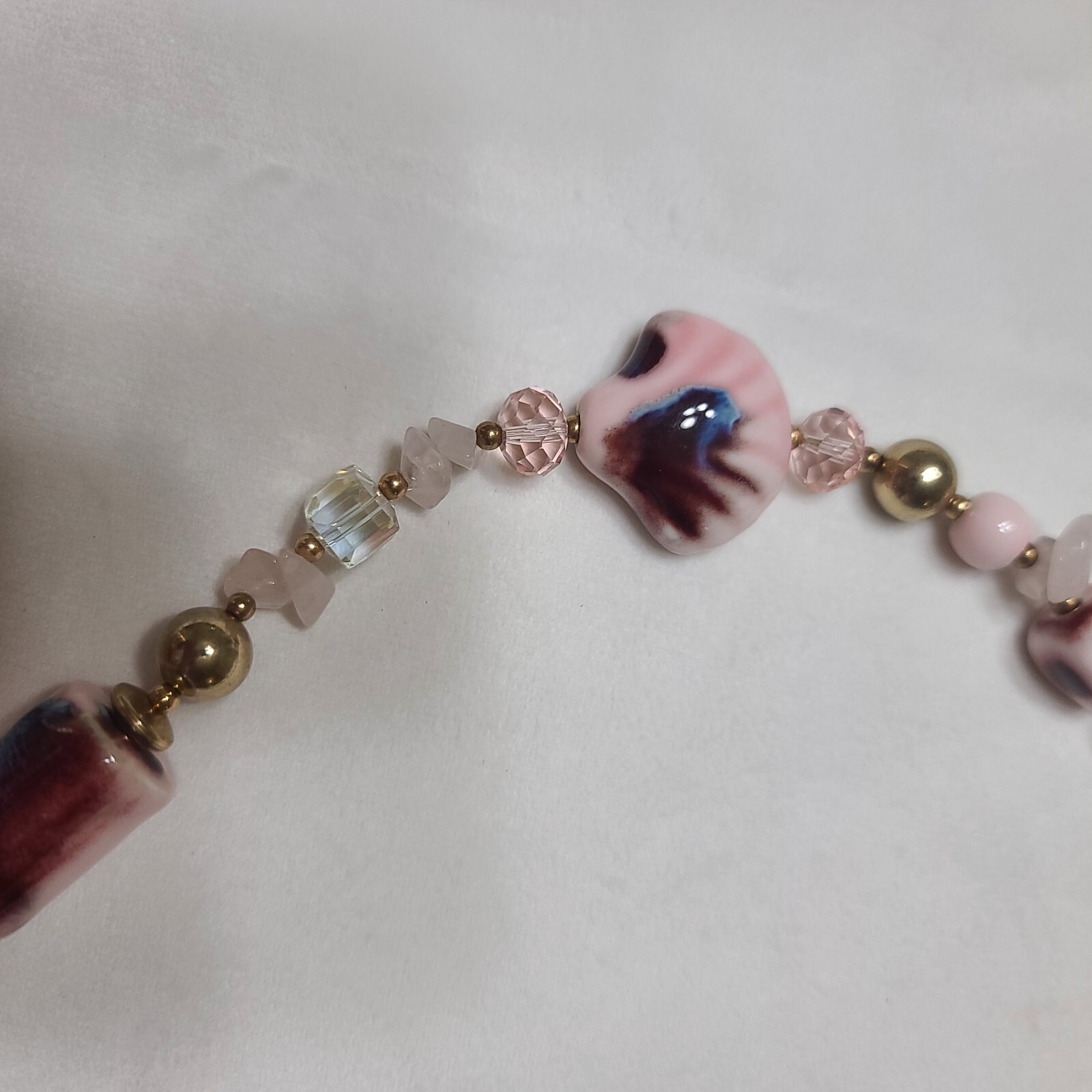 Gorgeous Statement Necklace Ceramic Shell & Tube … - image 9