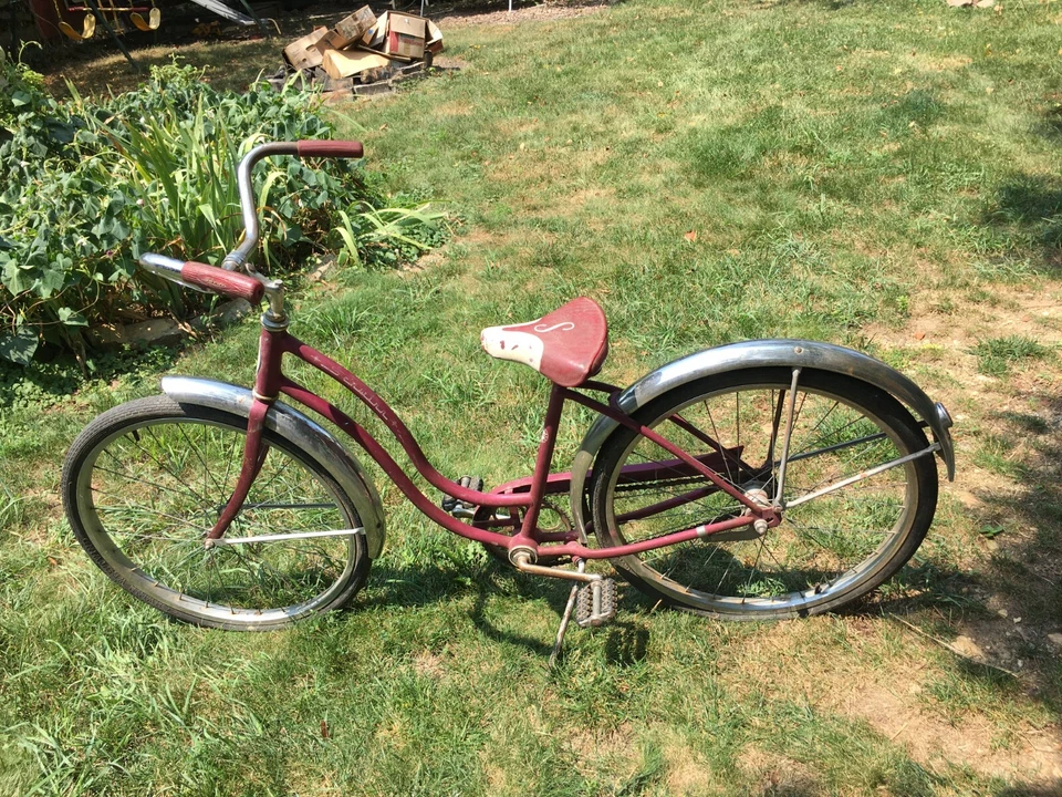 Bicicleta Schwinn vintage de mediados de siglo para niñas 24 pulgadas PÚRPURA Foto 4 de 4