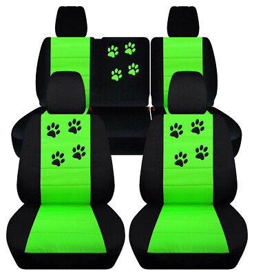 Front+Rear car seat covers blk//purple w//paws fits JK wrangler 4dr 2007-2018