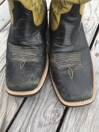 Ariat Sweetwater Black Green Leather Square Toe Cowboy Boots Size 7.5D 10008807 - Picture 12 of 18
