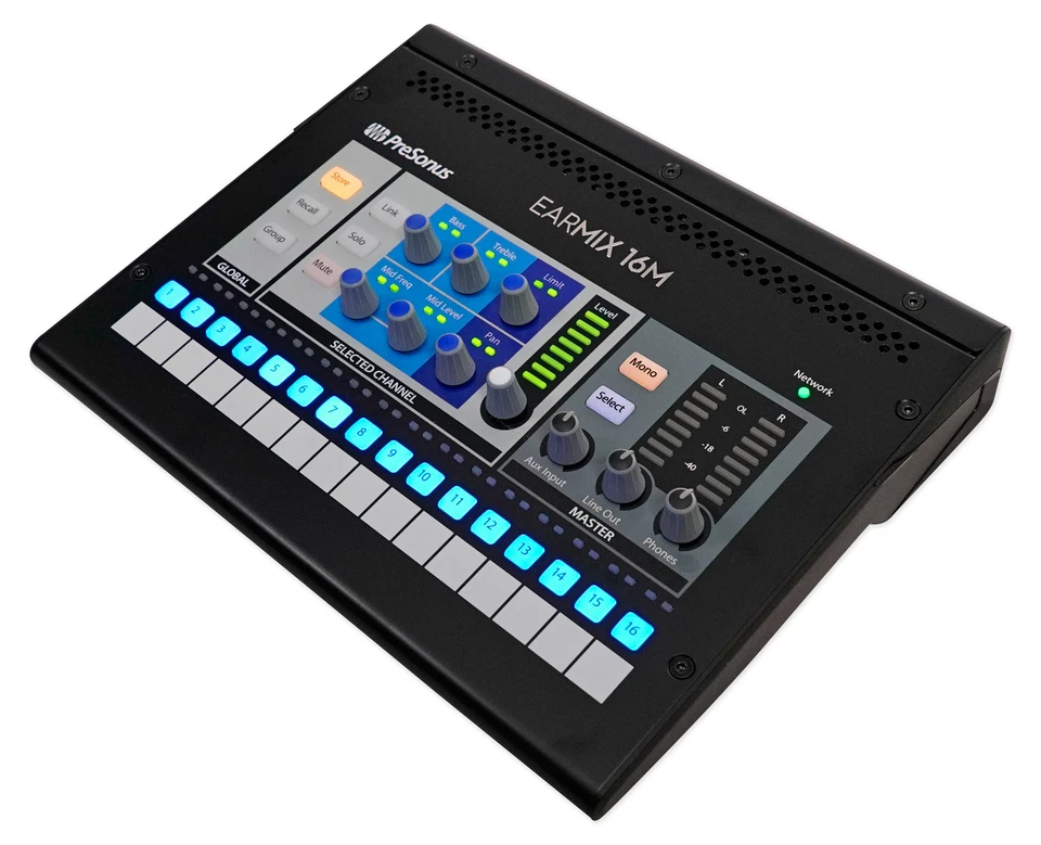 PRESONUS EarMix 16M 16x2 16-Channel AVB Personal In-Ear Monitor/Headphone Mixer - Image 2 of 4