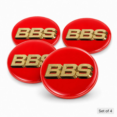 4x BBS silicone stickers for wheel cover hub caps emblem decals