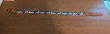 Leather Man Ltd Kids Seashell Needlepoint Belt Sz 28 Brass Buckle USA 90s Y2K