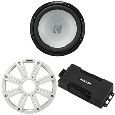 Kicker 48PXA6001 Weatherproof Powersport Mono Amp  12" 2 Ohm Free-Air Marine...