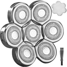 Universal 7 Blades Head Shaver Replacement 1 Count Pack of 1 , 7d Silver