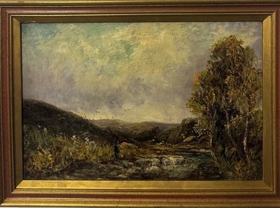 Francis E Jamieson (Joel Owen ) : Fishing, Oil On Canvas , Signed 1918