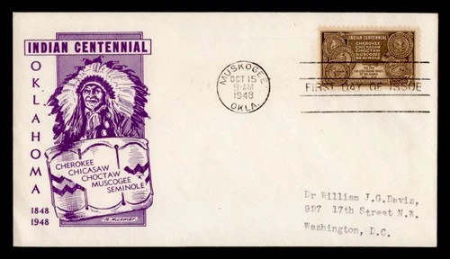 DR WHO 1948 FDC INDIAN TRIBE ANIV MCCAWLEY CACHET M75277