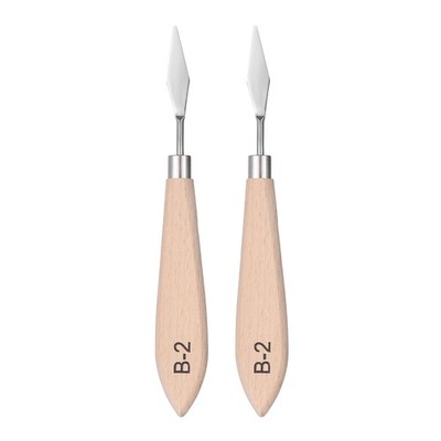 2Pcs Palette Painting Knife 6.69'' Stainless Steel Wood Handle