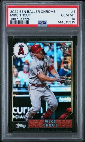 915 Mike Trout 2022 Topps Chrome Ben Baller Edition #87BC-1 1987 Baseball PSA 10