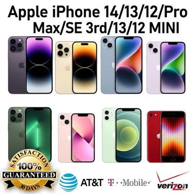  New   Apple iPhone 14/13/12/Pro Max/SE 3rd/13/12 MINI 128GB Factory Unlocked