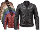 Mens Biker Leather Jacket Real Leather Lamb Nappa Slim Fit Vintage Casual Jacket