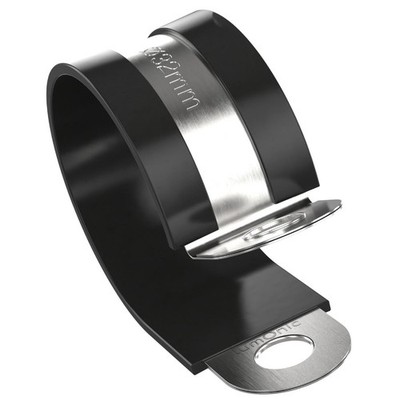 1x P-Clip Leitungsschelle Edelstahl V2A mit Gummi 32mm Rohrschelle Befestigungss
