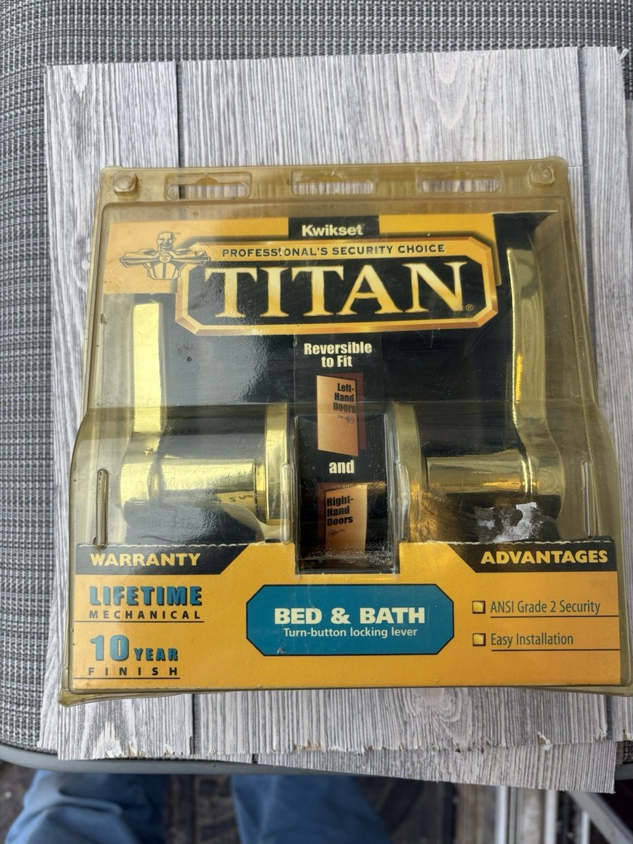 Kwikset Titan Series Reversible Lifetime Warranty Brass Door