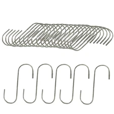 Twenty-Five (25) New All-Purpose Steel 5" Utility S-Hooks 1.25" Hook Opening