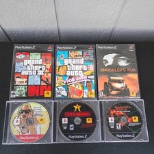 PS2 Rockstar Games 6-Pack: 3 GTA Games/Smuggler's Run/State of Emergency- Tested