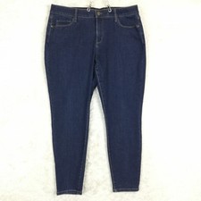 Ava Viv Womens Jeans Skinny Blue Denim Dark Wash Flex Waist Stretch Plus 16W