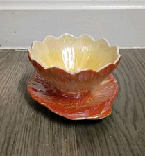 Royal Winton Grimwades England Luster Lotus Flower Dish Water Lily MOP 4.75"