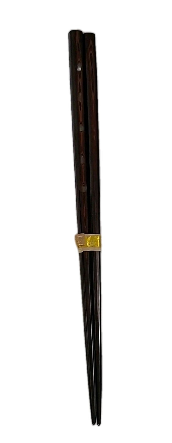 Vintage 50's Japanese Ornamental Chopsticks (Hair Pin) Set, Abalone Inlay #6