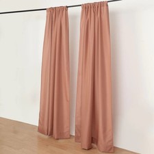 TERRACOTTA 2 Drapery Panels 8 ft Polyester Backdrop CURTAINS Rod Pockets Party