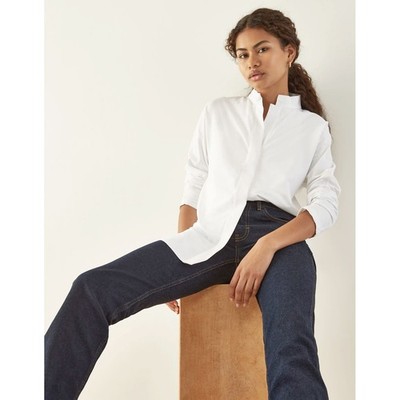 Aday Something Borrowed Shirt White M Business Casual Office Capsule Wardrobe