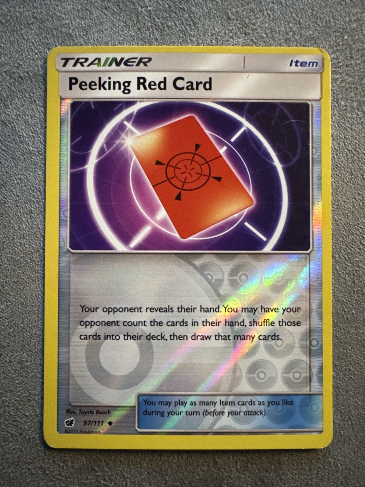 Pokemon - Peeking Red Card - 97/111 - Reverse Holo - Crimson Invasion -