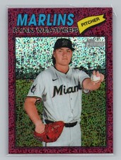 2026 Topps Heritage #307 Ryan Weathers Chrome Burgundy Sparkle Refractors