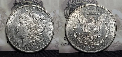 1884 S Morgan Silver Dollar $1 Choice AU SCARCE